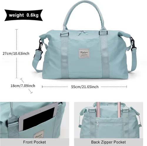 Miniatura 5 de Bolsa de viaje para gimnasio, bolsa de hombro para fin de semana para mujer