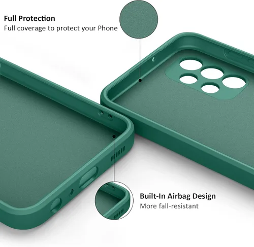 Miniatura 3 de Vancle Funda de silicona para Samsung Galaxy A13 4G, a prueba de golpes, con forro de microfibra para Samsung Galaxy A13 4G, color verde oscuro