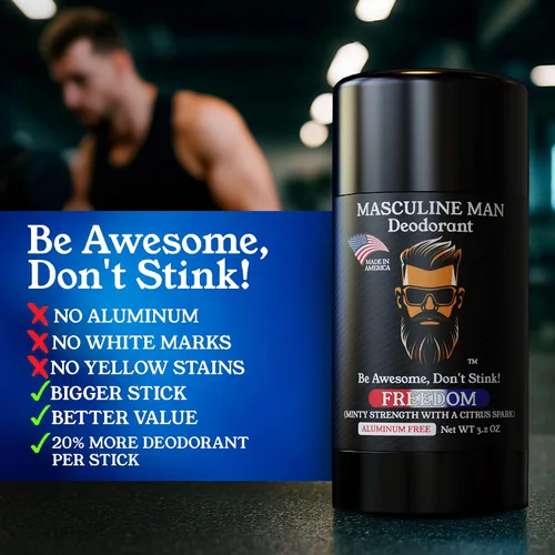 Miniatura 5 de Desodorante para hombres – Desodorante para hombre sin aluminio – Desodorantes naturales de tamaño de viaje – Protección contra el sudor