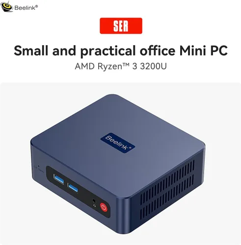 Miniatura 2 de Beelink SER3 con AMD Ryzen 3 3200U, 8GB DDR4, 480GB NVMe M.2 SSD, pantalla dual a través de salida HDMI 4K @60Hz, WiFi5, BT5.0, LAN 1000M, Mini