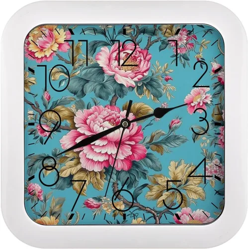 Miniatura 14 de 10" Square Modern Wall Clock,Animal Patterns Print Kitchen Clocks Wall Battery Operated,Silent Non Ticking Unique Funny Cute Wall Clock for Living