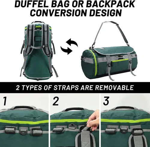Miniatura 57 de MIER Mochila deportiva grande con compartimento para zapatos, resistente y resistente al agua, azul marino, 45L