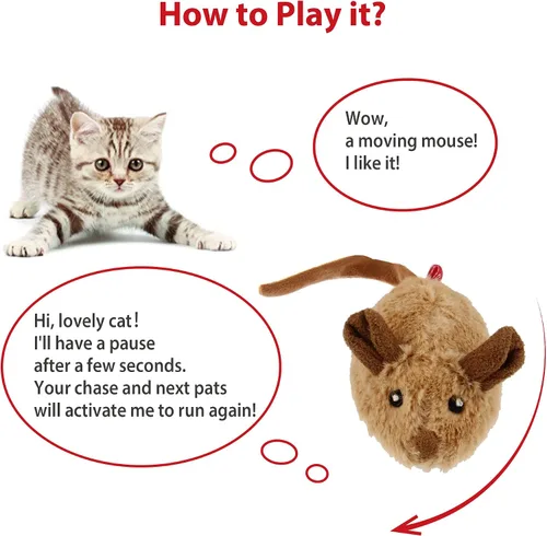Miniatura 6 de Gigwi Paquete de juguetes interactivos para gatos, mouse móvil automático, juguetes electrónicos para gatos de interior, juguete de caza de ratones