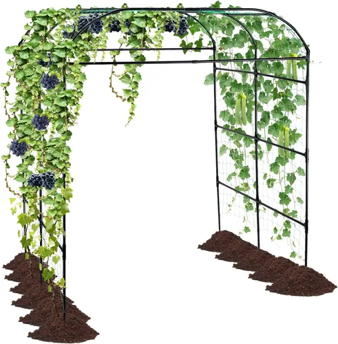 Miniatura 9 de Enrejado de jardín para plantas trepadoras al aire libre, enrejado de pepino de metal para plantas al aire libre, verduras, frutas, flores, vides