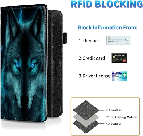 Miniatura 146 de Funda para chequera para hombres y mujeres, cartera de cuero RFID con ranuras para tarjetas de crédito, soporte de cheques duplicados personales