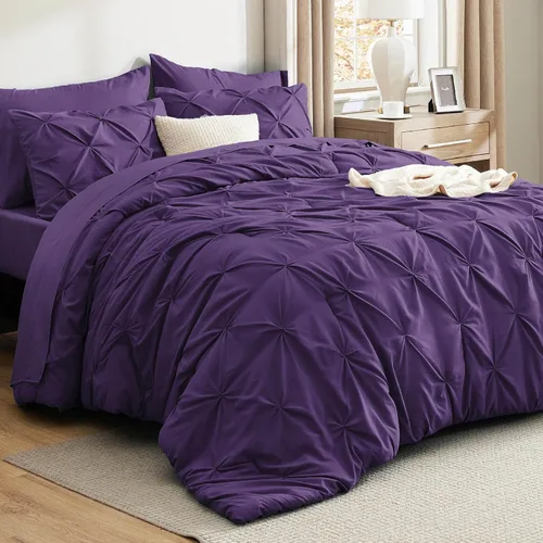 Miniatura 67 de Bedsure - Juego de edredón tamaño matrimonial verde azulado - Juego de ropa de cama tamaño matrimonial en una bolsa de 7 piezas, juego de cama 14