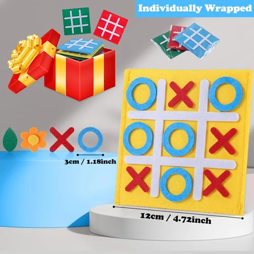Miniatura 4 de Paquete de 30 Mini Juegos de Mesa Tic Tac Toe para Niños y Familia, Obsequios para Fiestas de Cumpleaños, Rellenos para Bolsas de Dulces para Niños