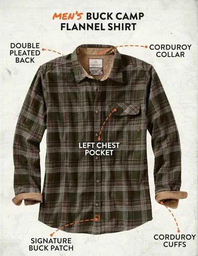 Miniatura 4 de Legendary Whitetails Camisa de franela para hombre Buck Camp