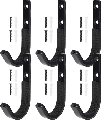 Miniatura 9 de Soporte de pared para rifles de metal horizontales para colgar y almacenar, soporte para pistola de acero resistente con acolchado suave, almacena