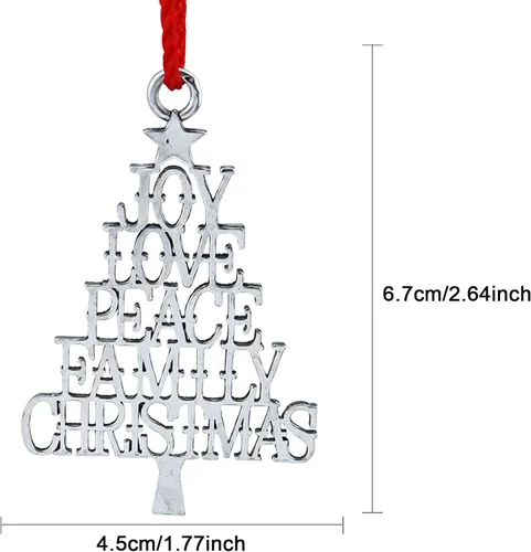 Miniatura 2 de Adorno para árbol de Navidad de metal de peltre sólido 2025, decoraciones colgantes para fiestas, hogar, vacaciones, decoración de Navidad