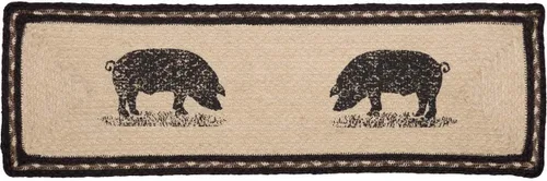 Miniatura 3 de VHC Brands Sawyer Mill - Alfombra rectangular para escalera, color blanco blanqueado, 8.5 x 27 pulgadas