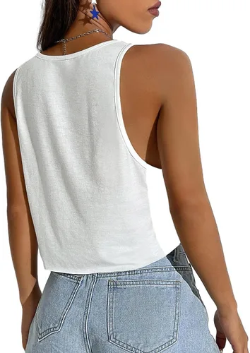 Miniatura 3 de Camiseta corta sexy para mujer, ajuste holgado, recortada, para adolescentes y niñas