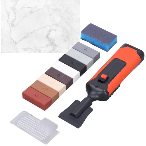 Miniatura 5 de Kit de reparación de azulejos, bolígrafo térmico y bloque de cera, herramienta de reparación de grietas y grietas de porcelana de piedra