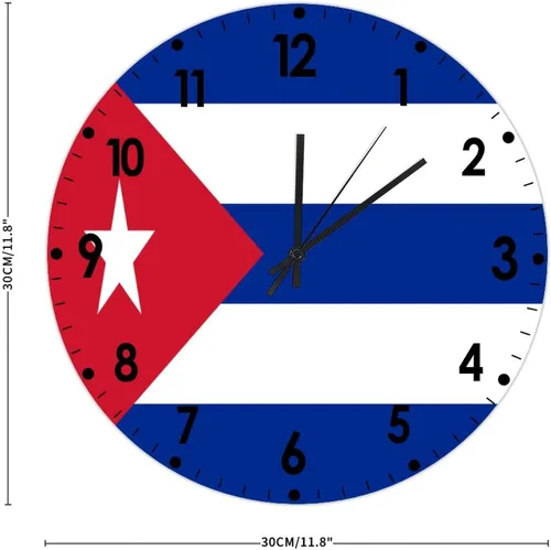 Miniatura 660 de Cheyan Reloj de pared con bandera de Canadá de 12 pulgadas, silencioso, sin tictac, de PVC, funciona con pilas, reloj redondo decorativo, regalo