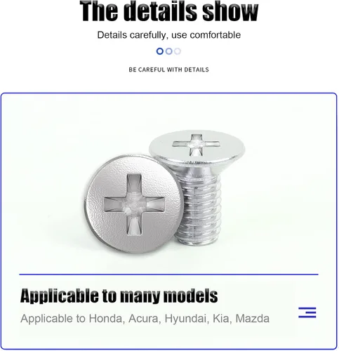Miniatura 4 de Juego de 4 tornillos rotores de disco de frenado, tornillos de freno delantero y trasero de acero inoxidable, adecuados para modelos Honda, Hyundai