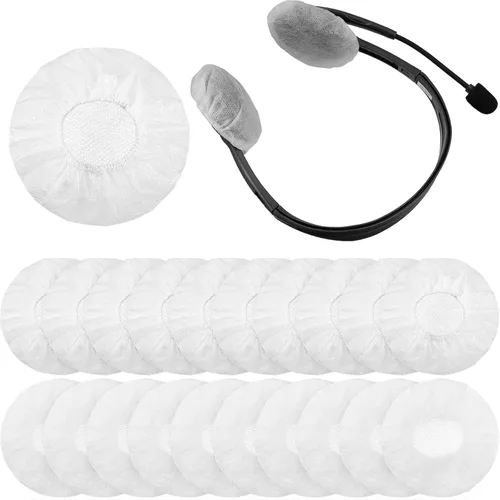 Miniatura 7 de BBTO 100 fundas para oídos, desechables, sanitarias, no tejidas, elásticas, aptas para la mayoría de los auriculares (2.4 pulgadas, negro)