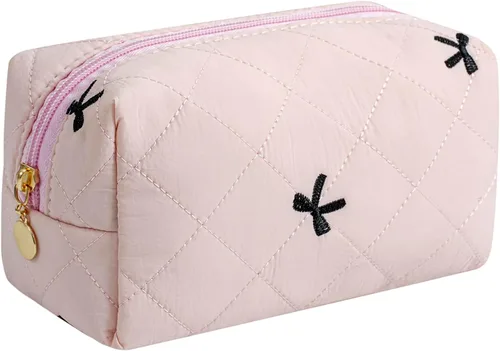 Miniatura 22 de Bolsa de maquillaje de viaje para mujeres y niñas, bolsa de maquillaje con cremallera, flores florales, organizador de maquillaje, bolsa de tela