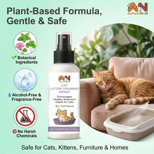 Miniatura 6 de Spray de entrenamiento de arena para gatos, paquete de 2 (10.1 onzas líquidas en total) – 5.1 fl oz cada atractor natural para gatos y gatitos