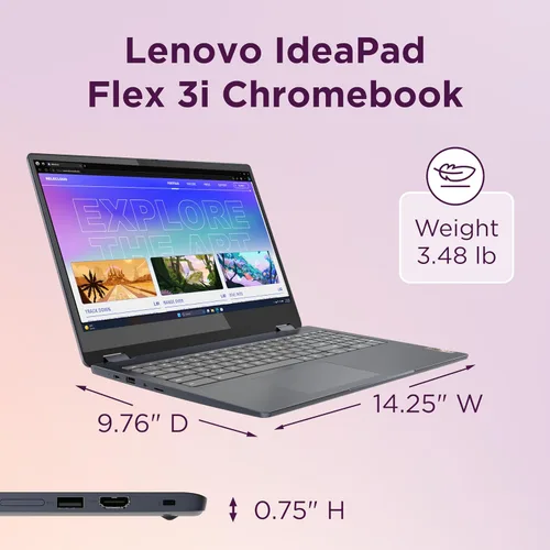 Miniatura 7 de Lenovo IdeaPad Flex 3i Chromebook 2 en 1 Laptop (12.2 pulgadas FHD+ pantalla táctil, Intel N100, 4 GB DDR5, 128 GB de almacenamiento