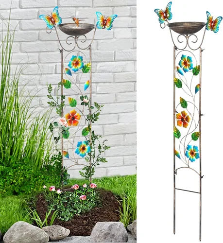 Miniatura 8 de LEWIS&WAYNE Enrejado de Jardín para Aves al Aire Libre, 40 Pulgadas de Hierro Antiguo, Enrejado Decorativo para Plantas de Jardín con Colibríes