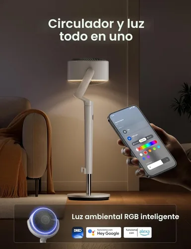 Miniatura 5 de Dreo Ventilador Inteligente para Dormitorio, Ventiladores Oscilantes Omnidireccionales de 120° +120°, Ventilador de Pedestal Silencioso de 90 pies