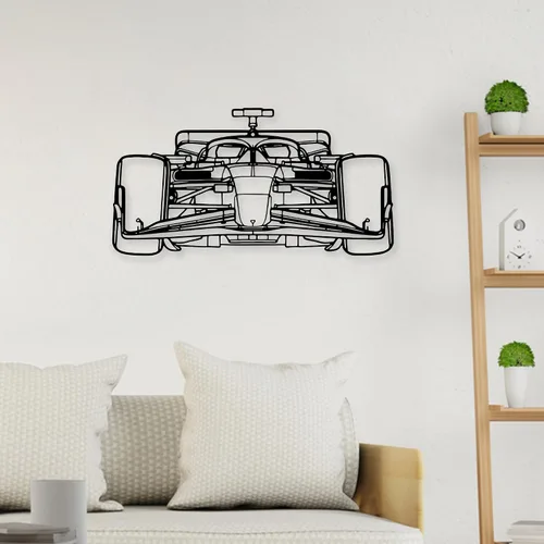 Miniatura 6 de Xedatric F1 Coche de Carreras de Metal Arte de Pared Fórmula 1 Silueta Colgante de Pared Decoración de Coche de Carreras para Garaje, Habitación