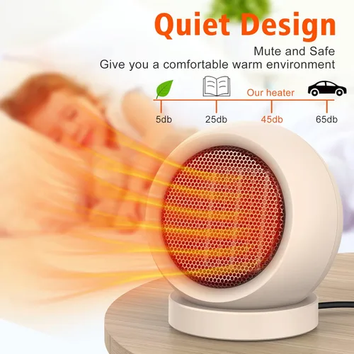 Miniatura 3 de Coolfor Calentador de Espacio, PTC Cerámico/Calentador Eléctrico Portátil de Escritorio de Alto Rendimiento, Calentador de Escritorio para Hogar