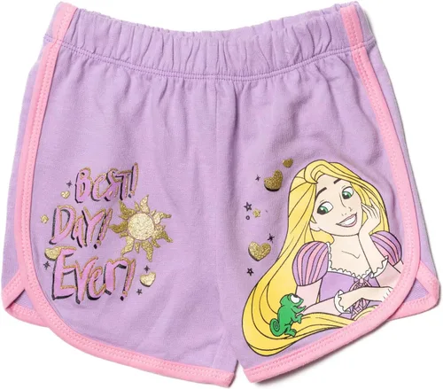 Miniatura 5 de Disney Moana Rapunzel Tiana French Terry - Paquete de 3 pantalones cortos para niñas pequeñas a grandes