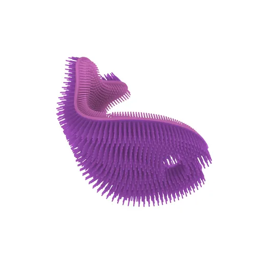 Miniatura 10 de Innobaby, esponja exfoliante de baño inteligente de silicona antimicrobiana con forma de pez., Rosa claro/ fucsia
