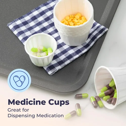 Miniatura 4 de Fit Meal Prep [Paquete de 500] Vasos de papel tratado de 0.75 onzas para porciones de soufflé para muestras de condimentos para medir gelatina shots