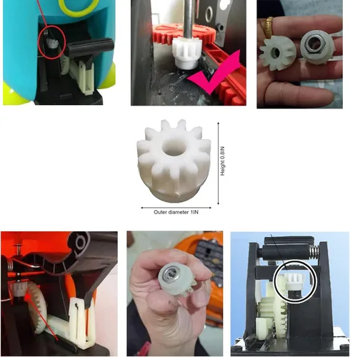 Miniatura 5 de Paquete de 2 pedales de cubo de trapeador giratorio de microfibra, rodamiento de embrague unidireccional, piñón de repuesto, piezas para Oceda