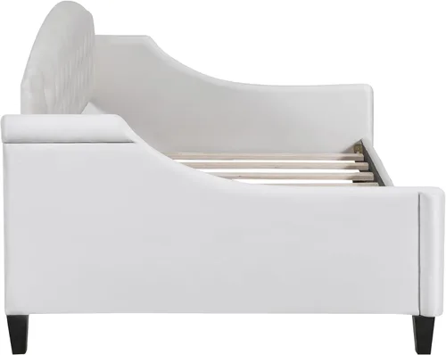 Miniatura 6 de Merax - Sofá cama de tamaño doble moderno de lujo con botones capitoné, marco de sofá cama de tamaño doble tapizado, sofá cama para dormitorio, sala