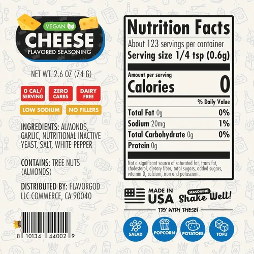 Miniatura 2 de Mezcla de Condimentos con Sabor a Queso de FlavorGod - Mezcla de Especias Premium Totalmente Natural y Saludable para Pollo, Verduras, Ensalada