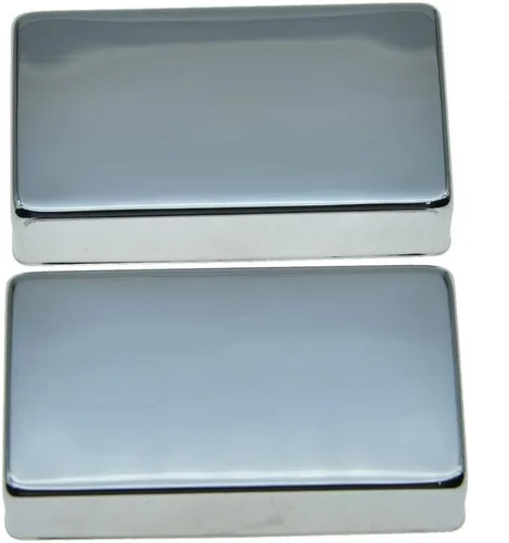 KAISH Juego de 2 fundas selladas para pastillas de guitarra Humbucker de latón sin agujeros cromadas Cromo
