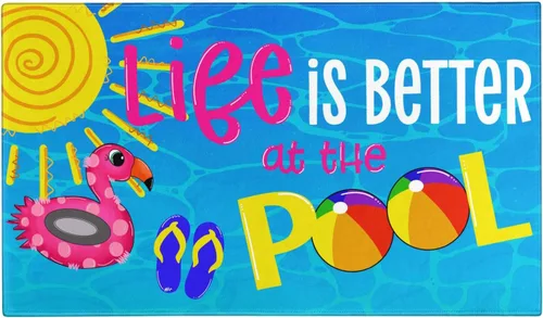 Miniatura 30 de Tapete de verano para puerta de playa, tropical, para interiores y exteriores, antideslizante, con flamenco, entrada, porche, puerta de bienvenida