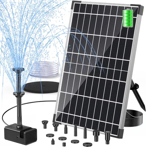 Miniatura 10 de POPOSOAP - Bomba de Fuente Solar para Baño de Pájaros, Bomba de Fuente de Agua Solar de 6W para Exterior con Tubo de 4 Pies y 5 Boquillas, Bomba