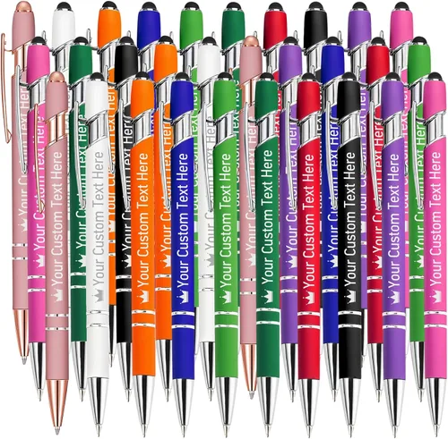Miniatura 82 de STREADVE Bolígrafos personalizados personalizados con nombre grabado, logotipo, texto, bolígrafos de escritura suave, regalo personalizado para Negro