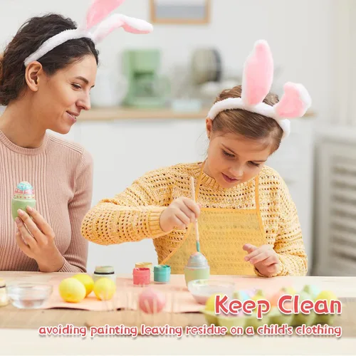Miniatura 7 de Yahenda Paquete de 60 delantales de pintura para niños, delantales de tela para artistas infantiles, pintura artística desechable, para niños