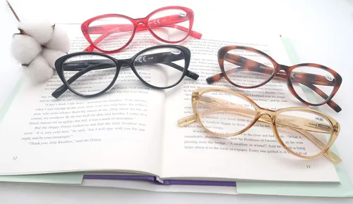 Miniatura 6 de Gafas de Lectura para Mujeres, Ligeras y Elegantes, Lindas Lentes para Leer con Bisagras de Resorte, Juego de 4 Pares