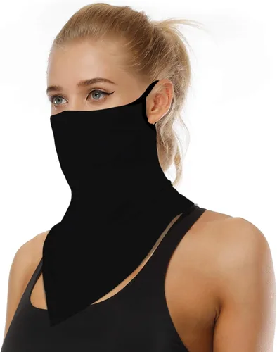 Miniatura 11 de YAYOUREL Polaina para el cuello, bandanas para hombres y mujeres, cubierta de bufanda para la cara con rayos UV, con agujero para las orejas
