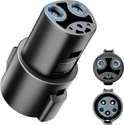 Adaptador J1772 a Tesla j1772 Adaptador de cargador EV para Tesla Modelo 3, Y, S, X, Cybertruck 80A/250V Nivel rápido 1 y 2 Carga de seguridad