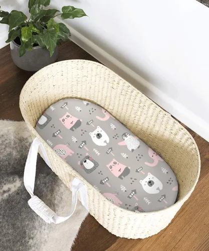 Miniatura 5 de BROLEX - Juego de sábanas elásticas ajustables para moisés, paquete de 2 sábanas para moisés/colchón, unisex, para niños y niñas, ultra suave