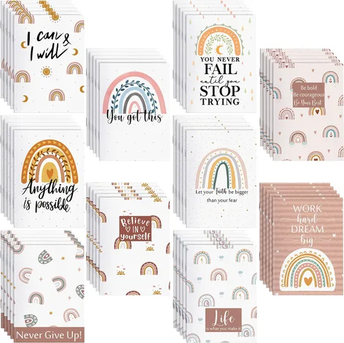 Colarr 50 mini diarios inspiradores a granel, pequeños blocs de notas inspiradores de arco iris, cuadernos de bolsillo motivacionales, regalos de