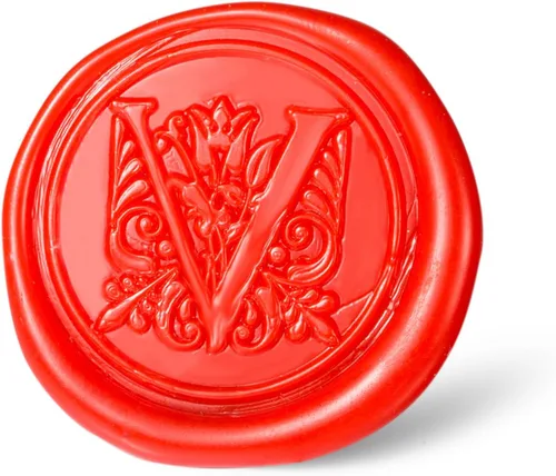 Miniatura 66 de Sello de cera Mceal, sello grande de 1 1/5"(30mm) de diámetro, cabeza de latón plateado con mango de madera, serie de letras de la A a la Z