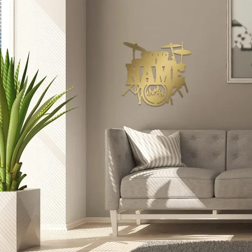 Miniatura 6 de Letrero de luz nocturna LED único personalizado para colgar en la pared, personalizado con nombre para baterista, músico o profesor de música