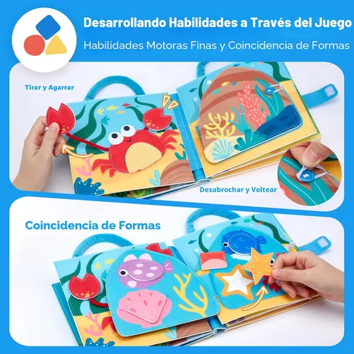 Miniatura 5 de hahaland Libro de actividades sensoriales Montessori para niños pequeños de 1 a 3 años, juguete de viaje para niños de 1, 2 y 3 años, juguete