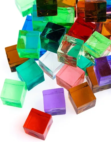 Cubos acrílicos, piedras preciosas y cristales, diamantes falsos, tarro de 200 piezas de joyas de relleno de jarrón para manualidades, rocas de