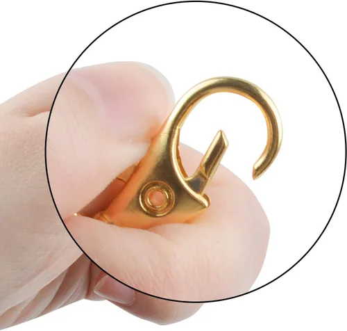 Miniatura 4 de Jdesun Juego de 60 piezas de cierres de pinza de langosta – 30 cierres giratorios y 30 anillos de llavero, color dorado