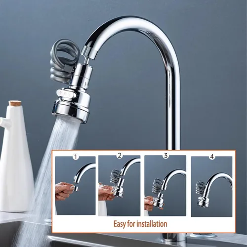 Miniatura 5 de Accesorio de rociador de fregadero para llave, extensor de llave con manguera estirable - Rociador de fregadero de cocina, 3 modos de salida