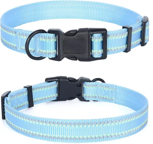 Miniatura 17 de Mile High Life Collar para perro Collares reflectantes de nailon para perros Collares ligeros para cachorros Collares rosados para perros 3